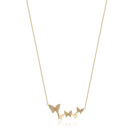Five butterfly necklaces-NSSN798STGCZD