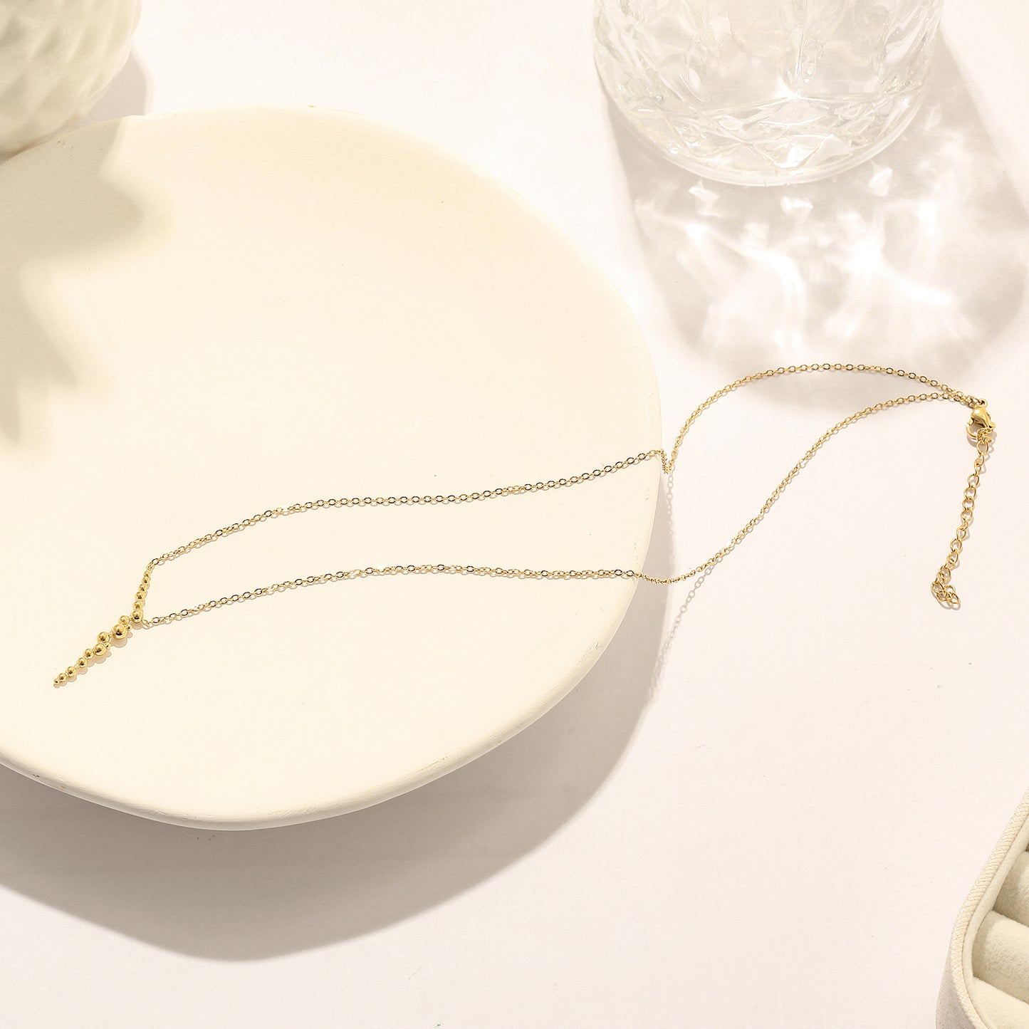 Round bead pendant necklace-NSSN799STGC