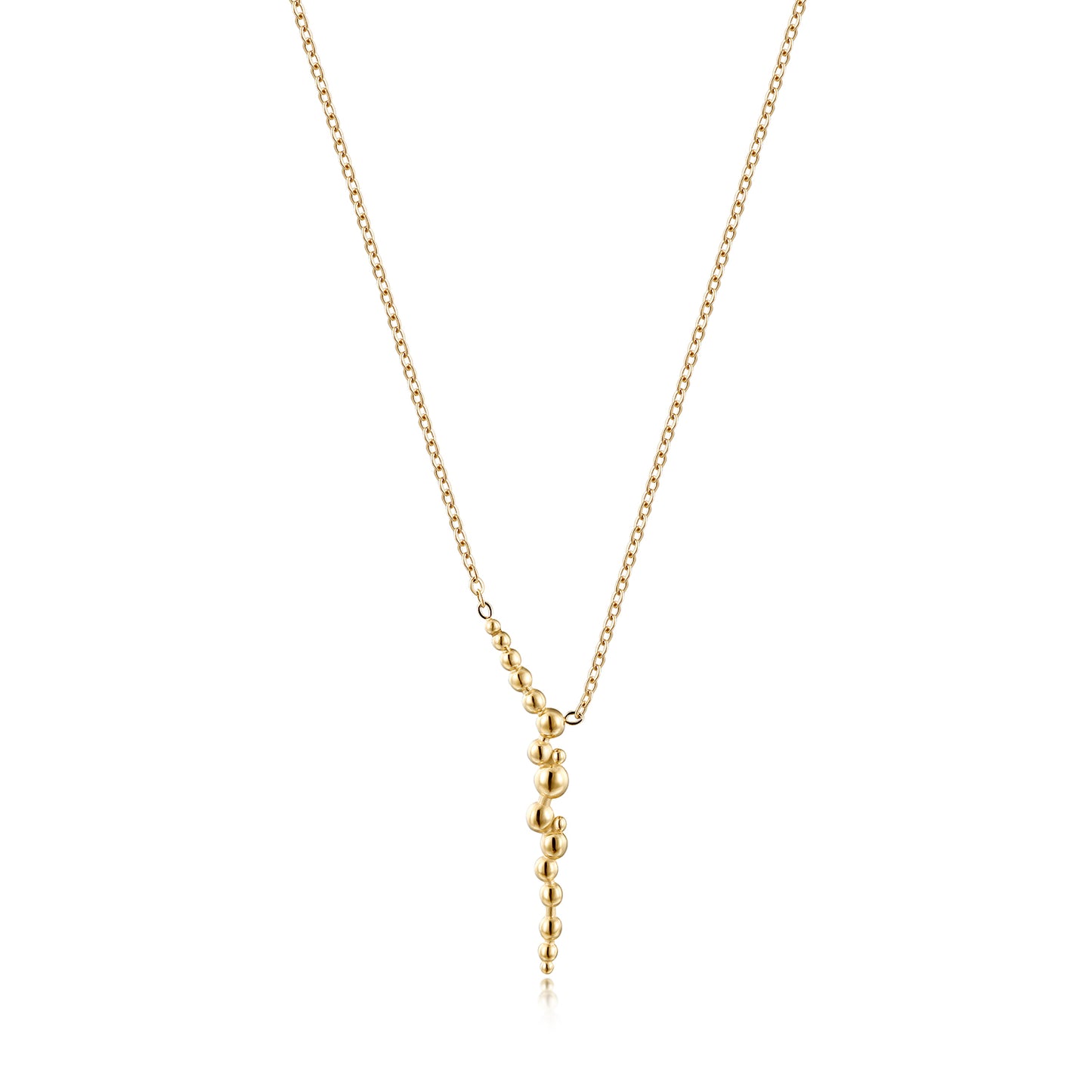 Round bead pendant necklace-NSSN799STGC
