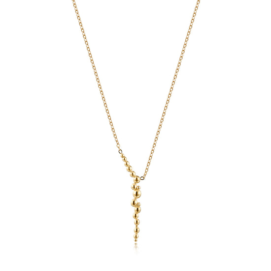 Round bead pendant necklace-NSSN799STGC