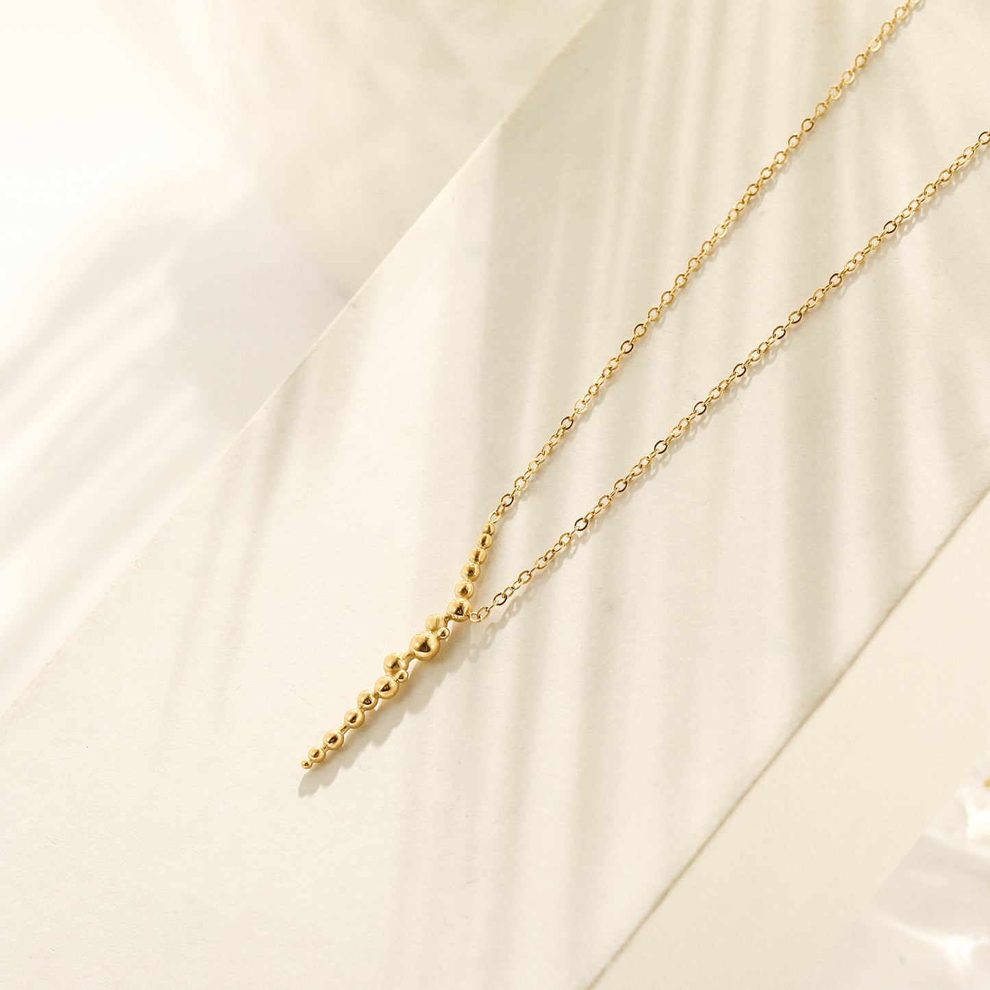 Round bead pendant necklace-NSSN799STGC