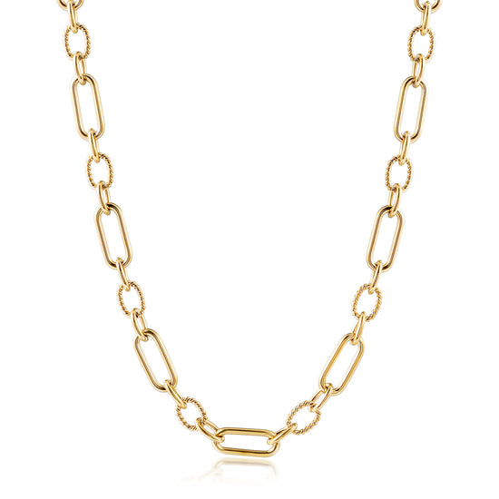 Stainless steel circular necklace-NSSN801STGC