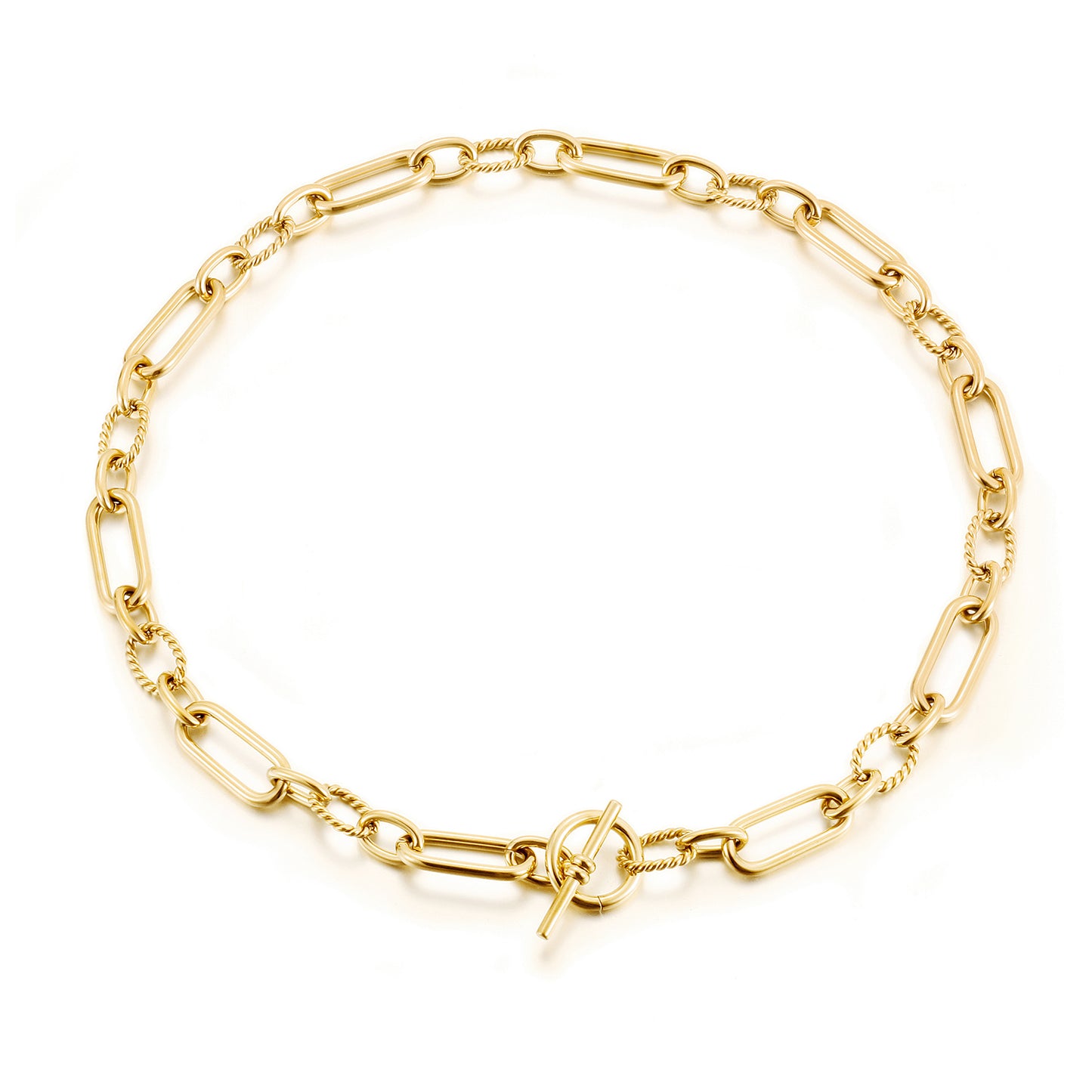 Stainless steel circular necklace-NSSN801STGC