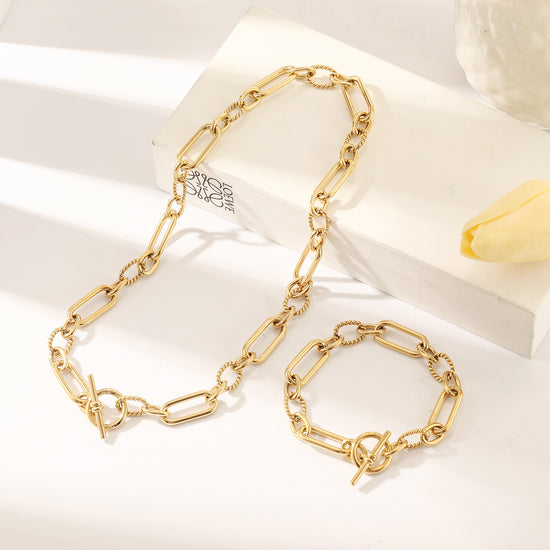 Stainless steel circular necklace-NSSN801STGC