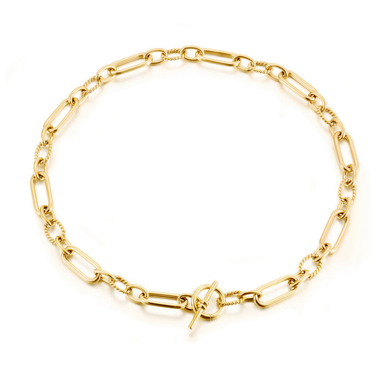 Stainless steel circular necklace-NSSN801STGC