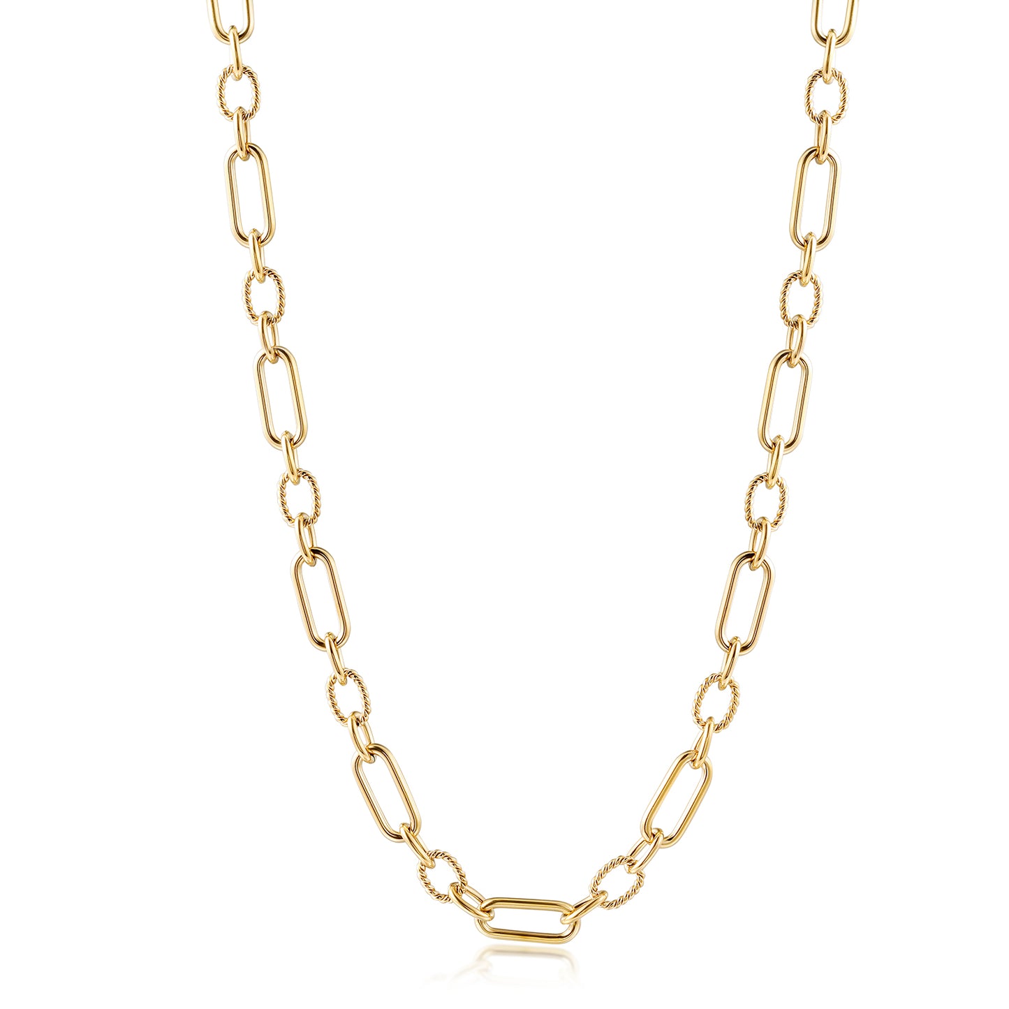 Stainless steel circular necklace-NSSN801STGC