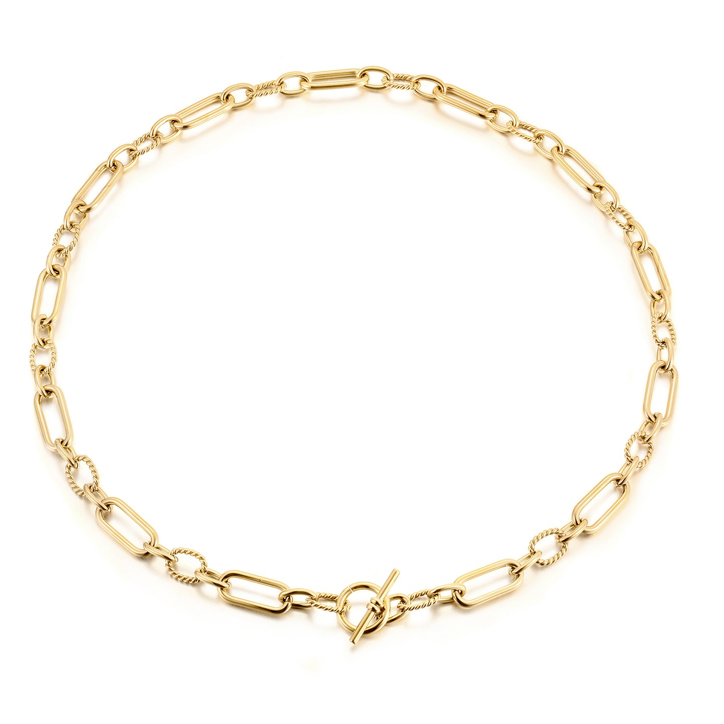 Stainless steel circular necklace-NSSN801STGC