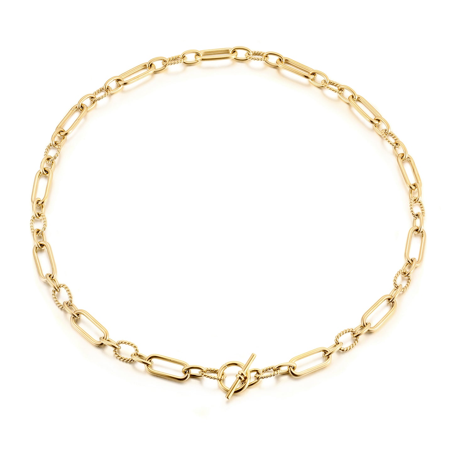 Stainless steel circular necklace-NSSN801STGC