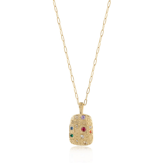 Colorful gemstone handbag necklace-NSSN803STGC