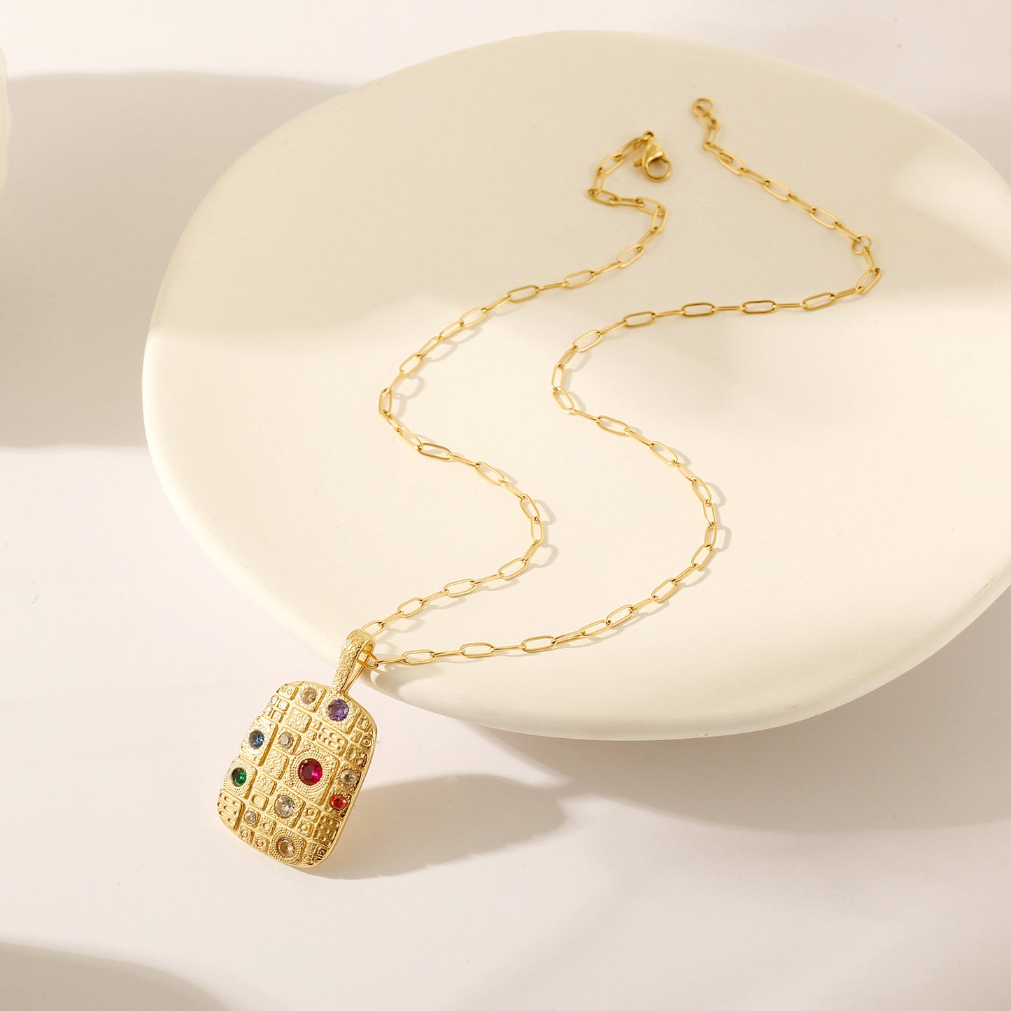Colorful gemstone handbag necklace-NSSN803STGC