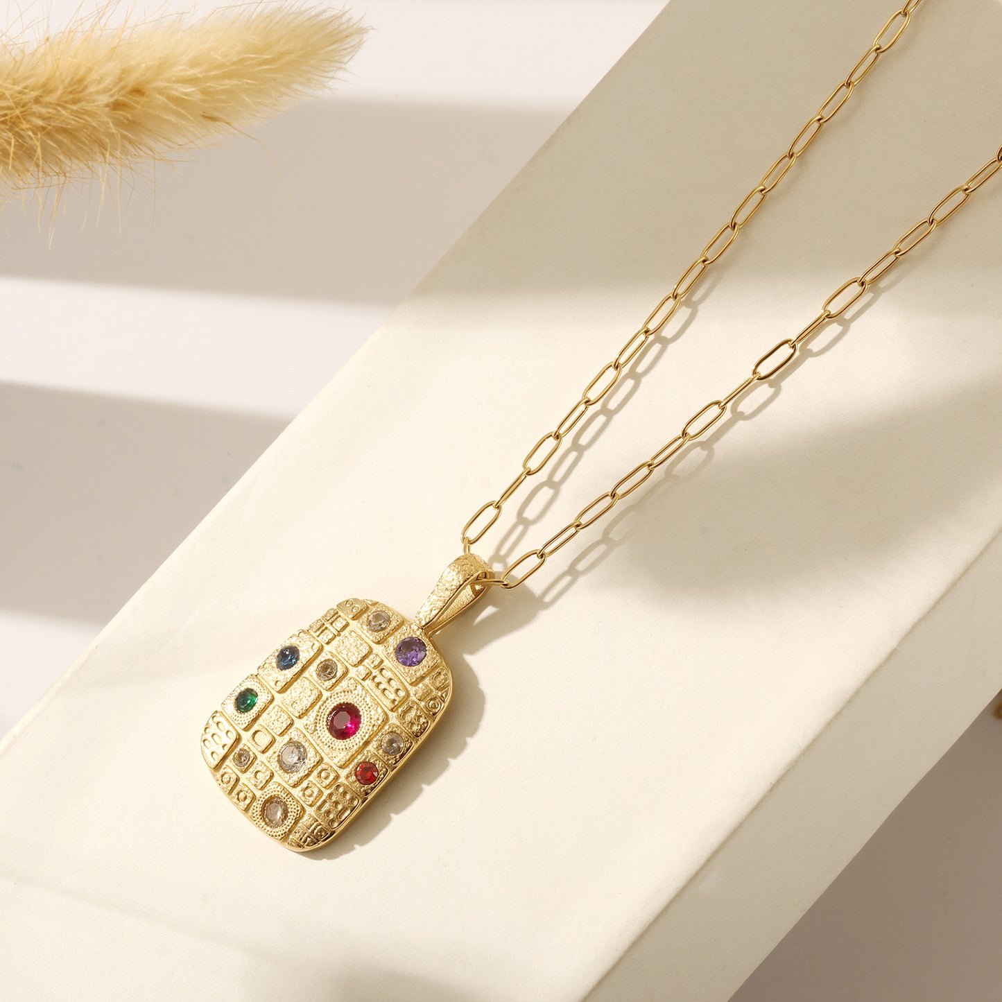 Colorful gemstone handbag necklace-NSSN803STGC