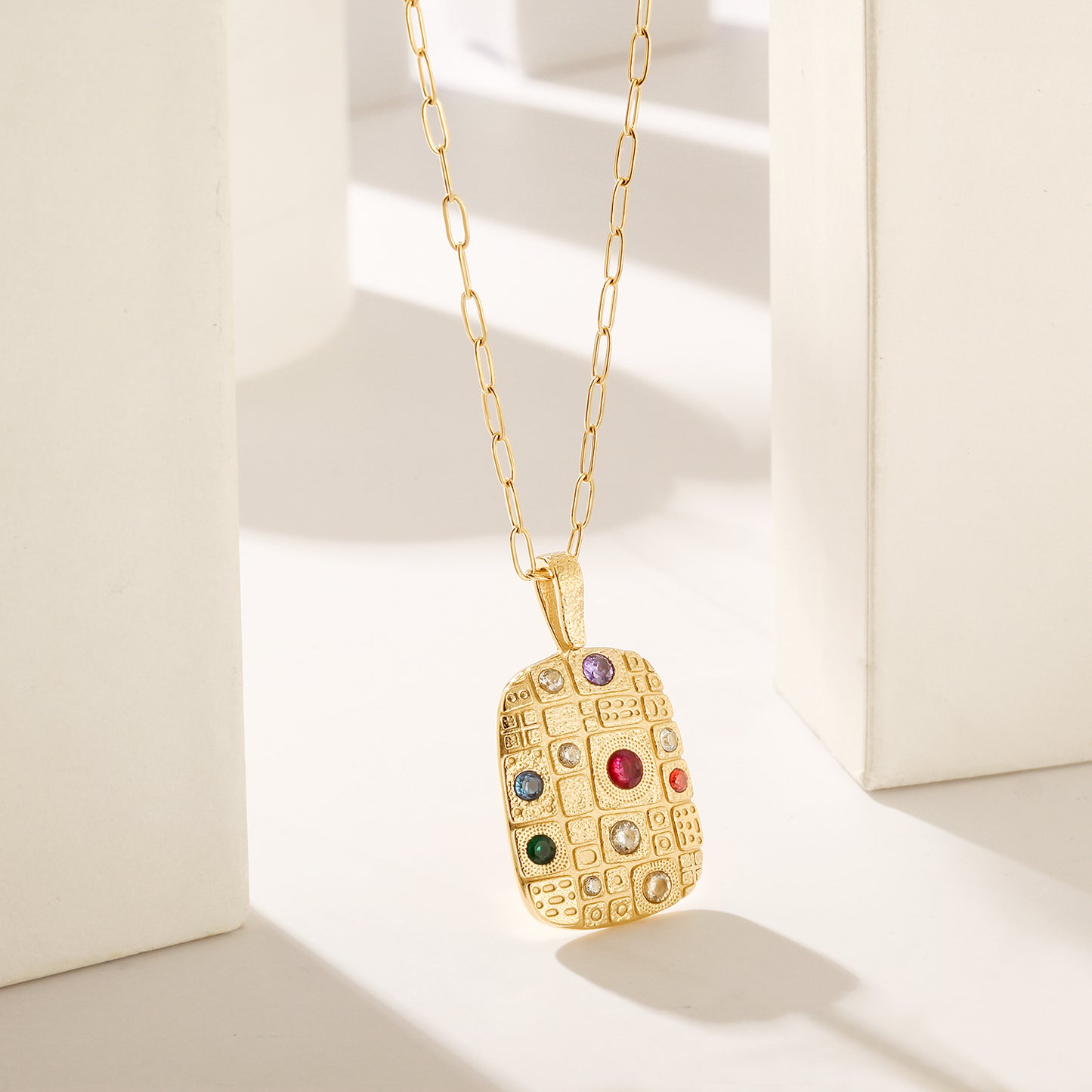 Colorful gemstone handbag necklace-NSSN803STGC