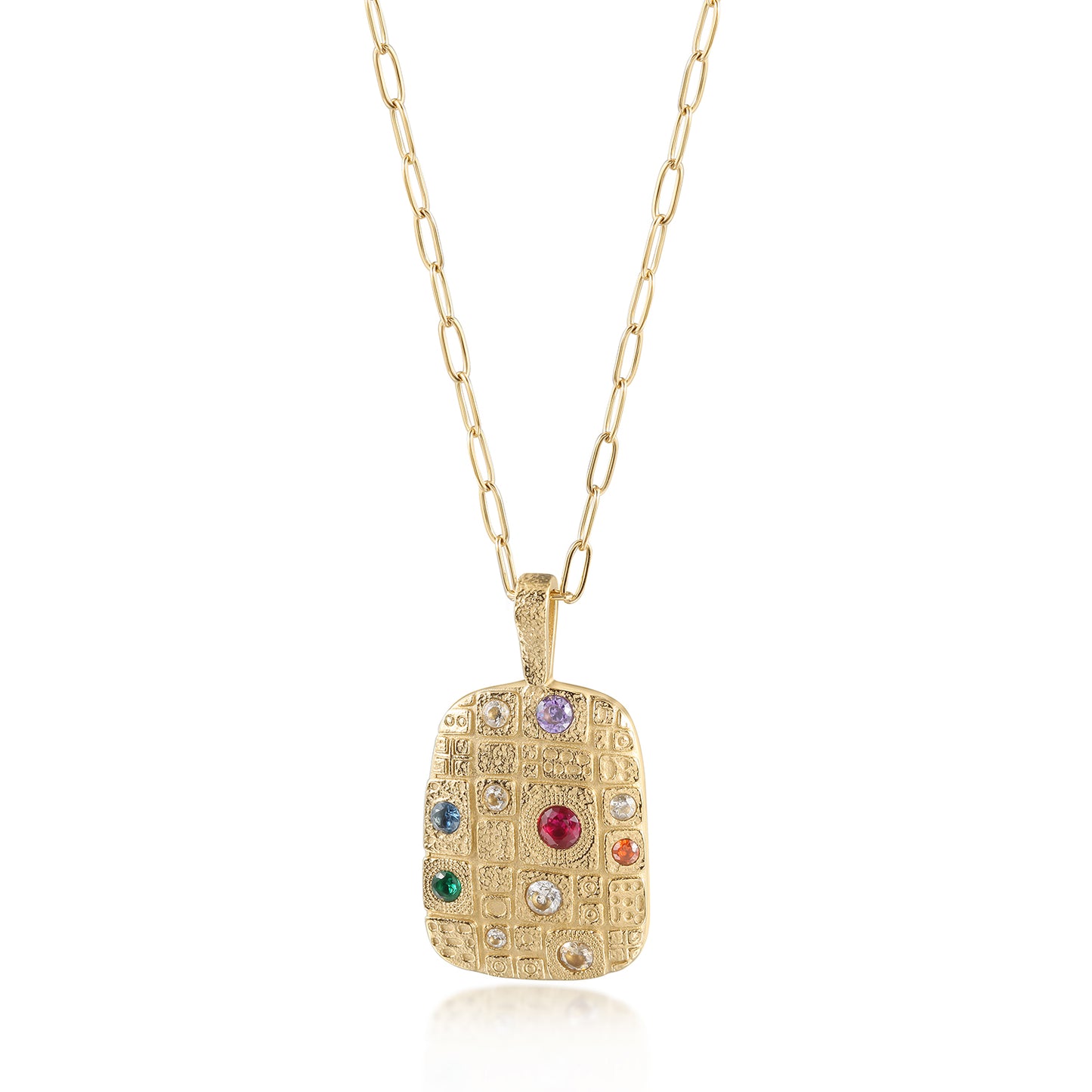 Colorful gemstone handbag necklace-NSSN803STGC