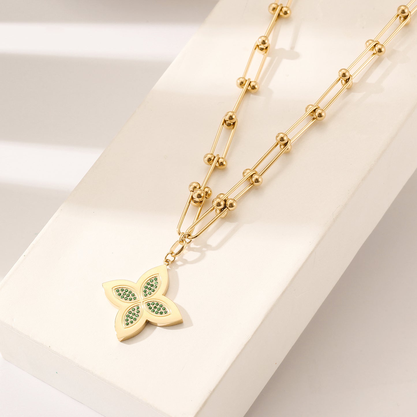 Creative Flower Necklace-NSSN804ST