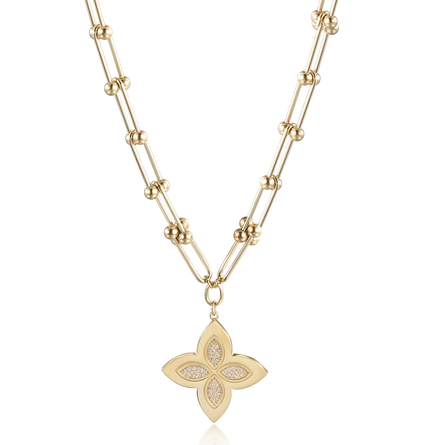 Creative Flower Necklace-NSSN804STGC