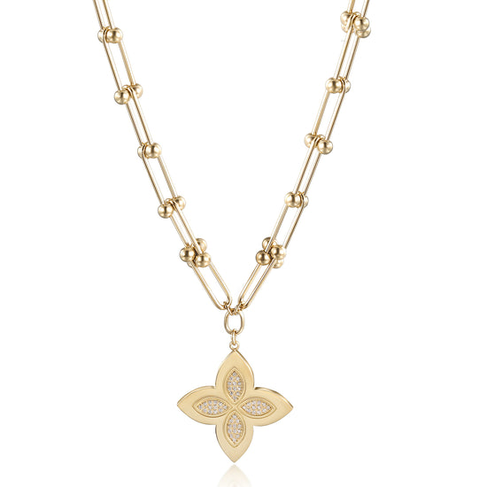 Creative Flower Necklace-NSSN804STGC