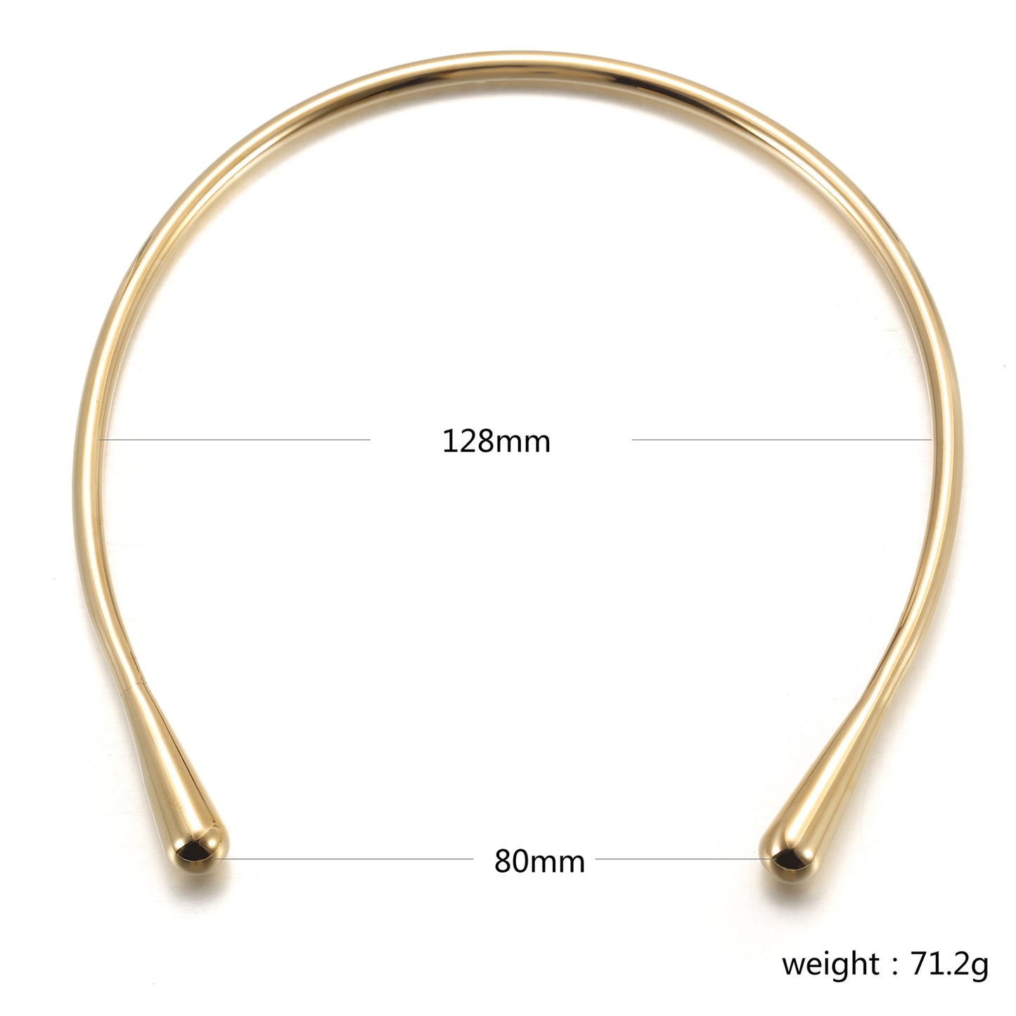 High polished solid necklace-NSSN808STGC