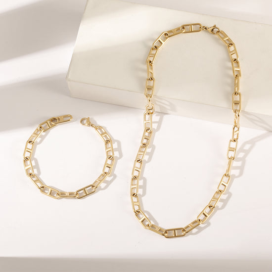 Stainless steel hollow necklace-NSSN811STGC-18