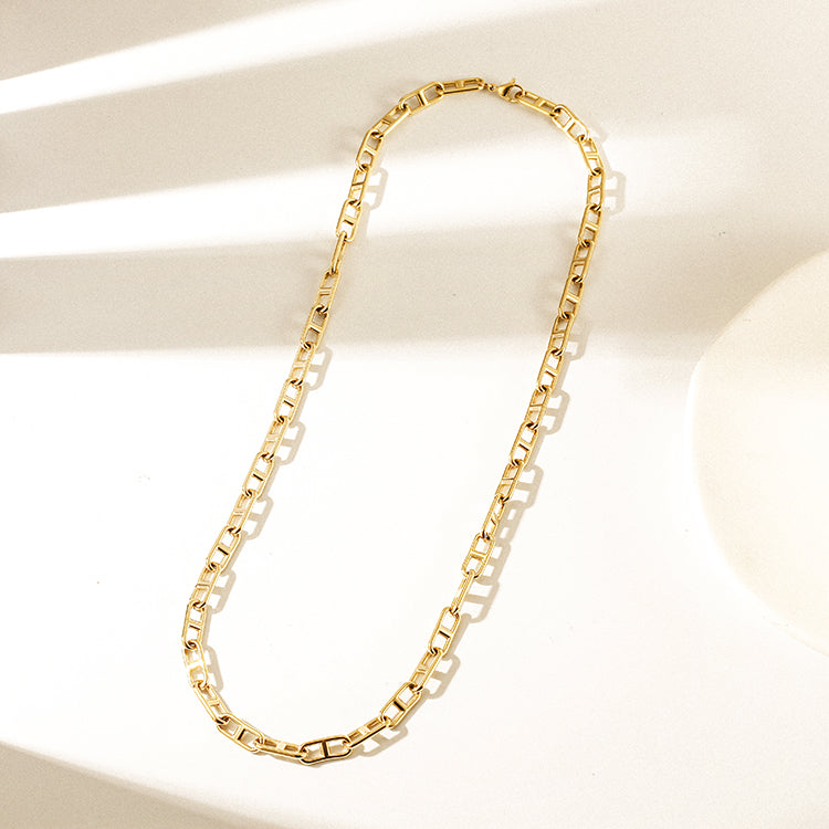 Stainless steel hollow necklace-NSSN811STGC-24