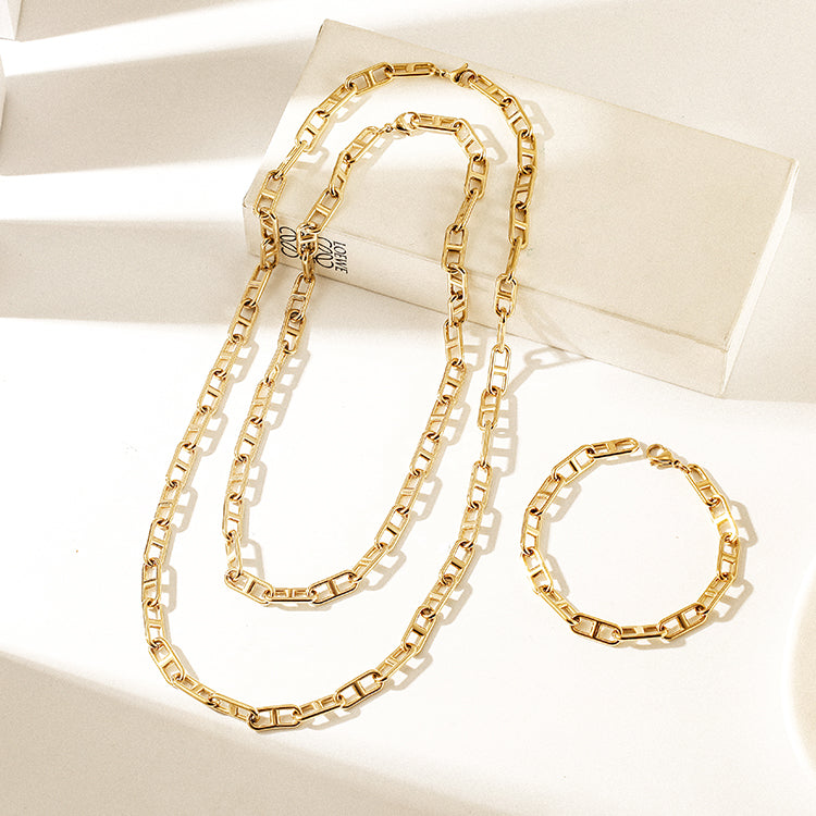 Stainless steel hollow necklace-NSSN811STGC-24