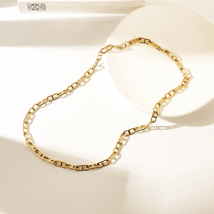 Stainless steel hollow necklace-NSSN811STGC-24