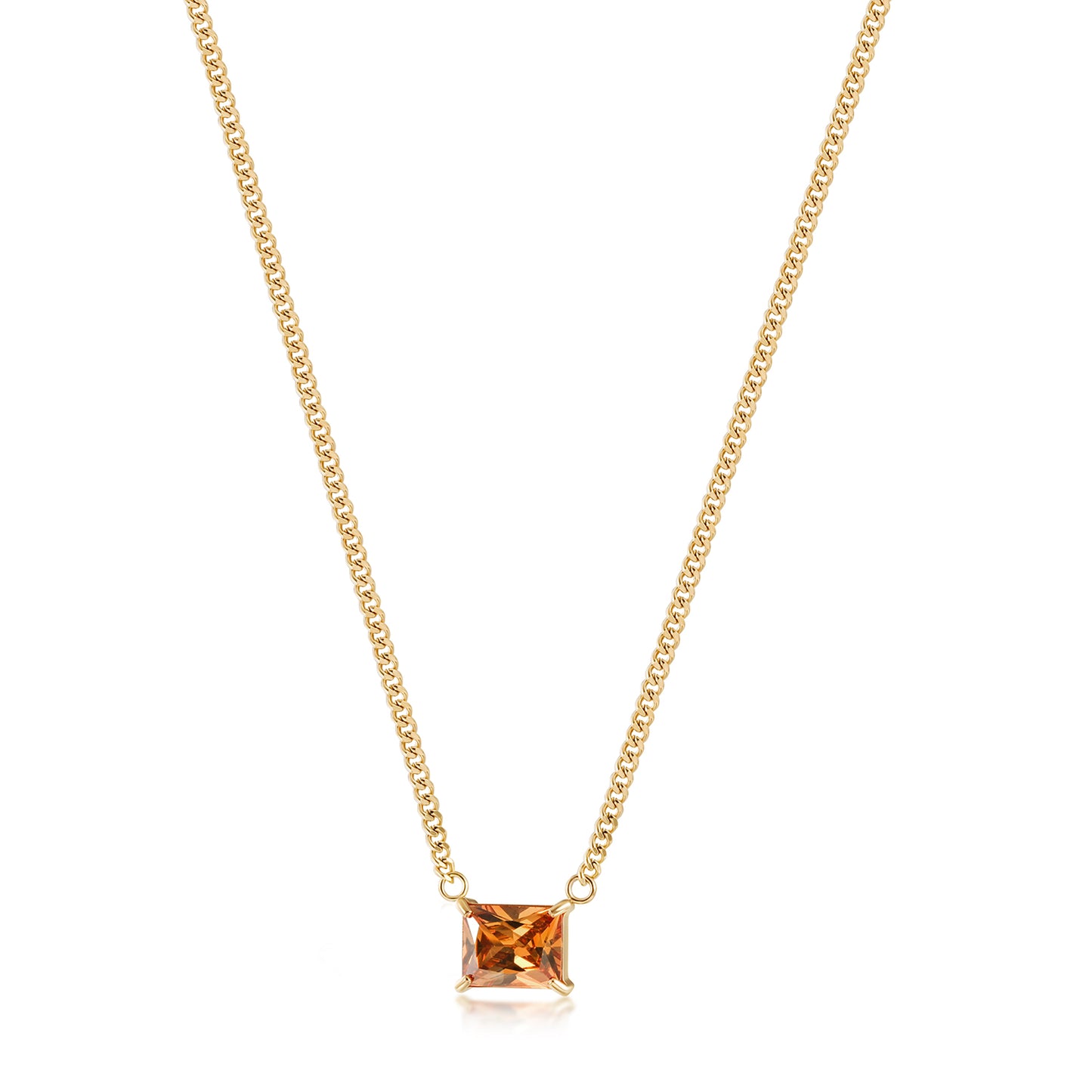 Jewel pendant necklace-NSSN813STGCZD