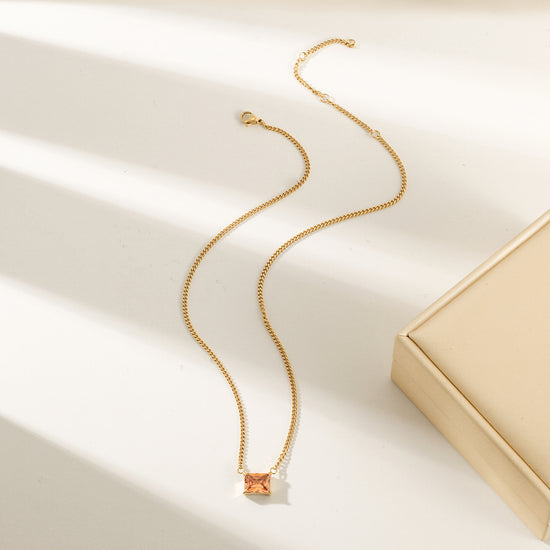 Jewel pendant necklace-NSSN813STGCZD