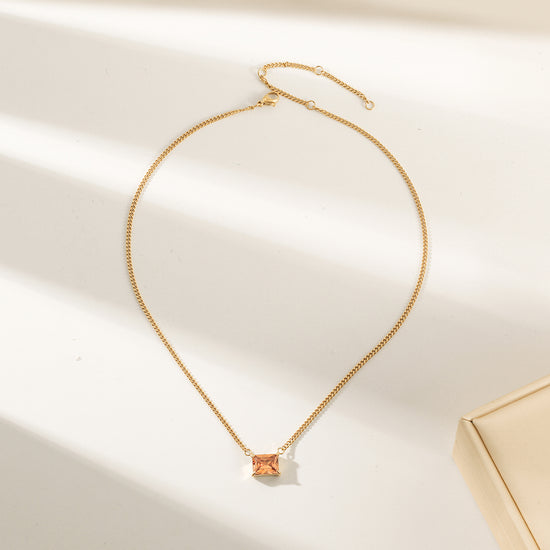 Jewel pendant necklace-NSSN813STGCZD