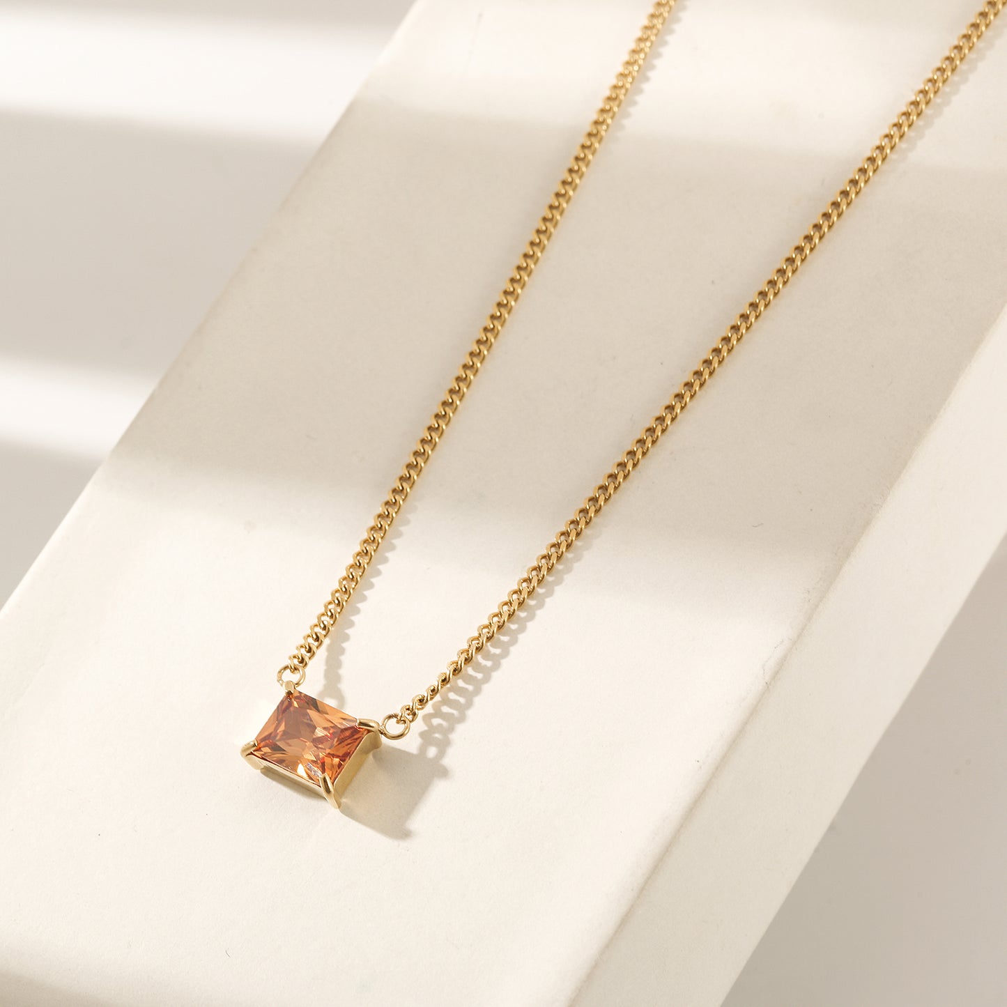Jewel pendant necklace-NSSN813STGCZD