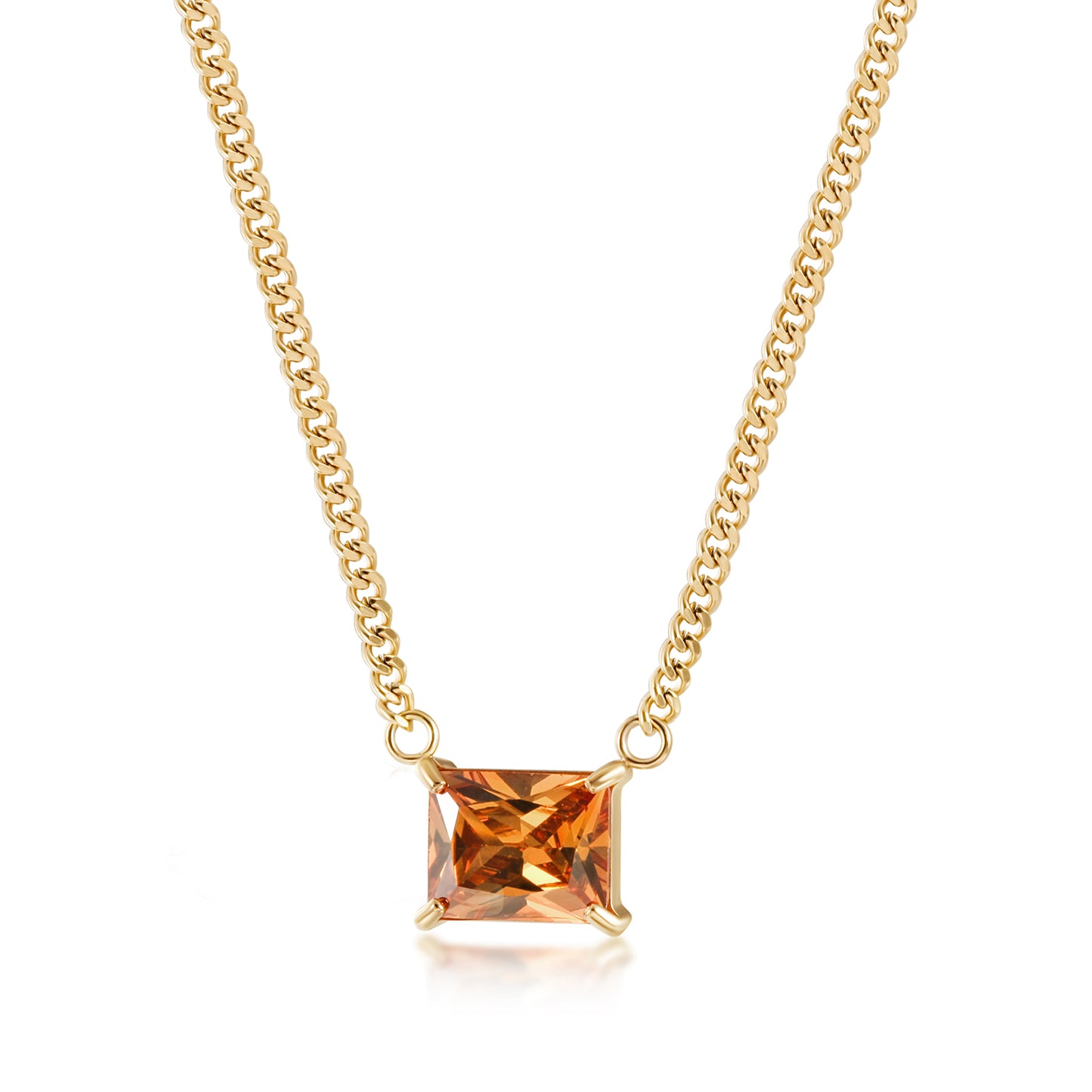 Jewel pendant necklace-NSSN813STGCZD