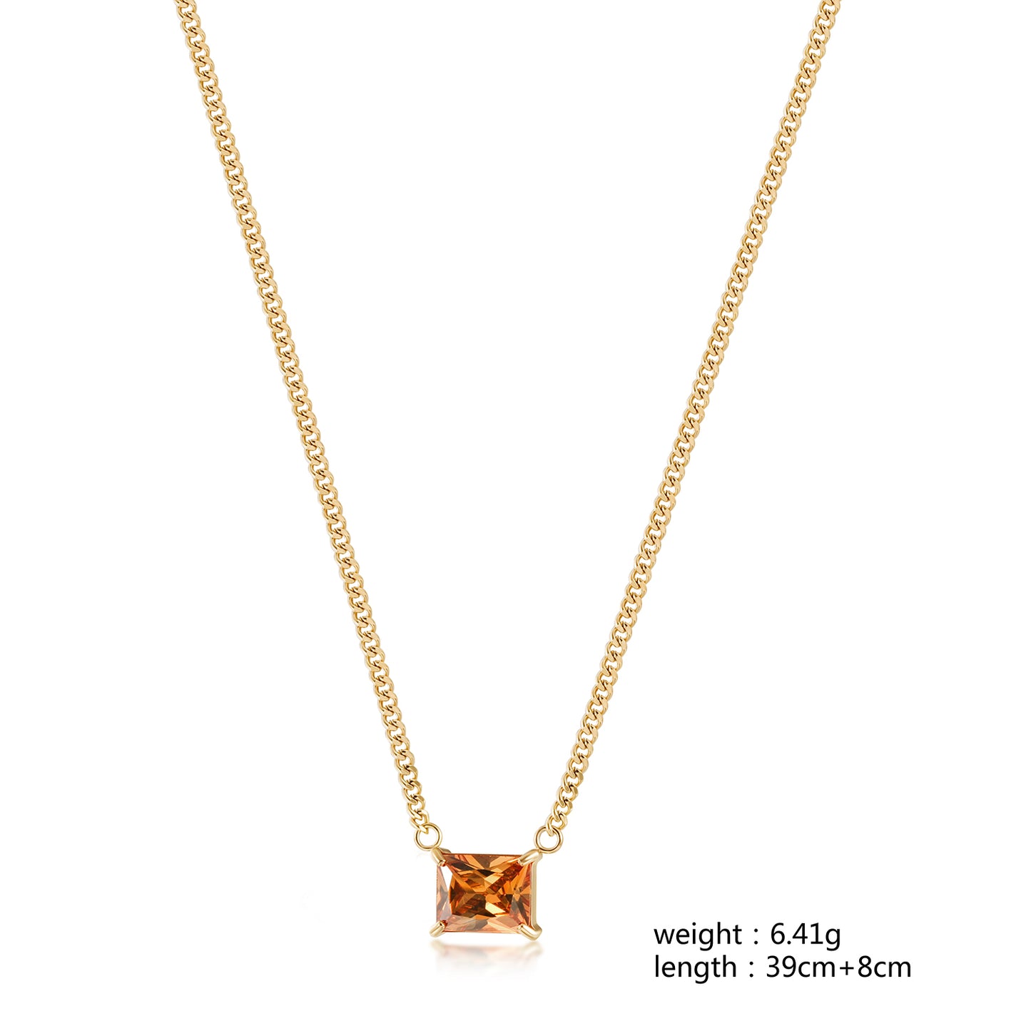 Jewel pendant necklace-NSSN813STGCZD