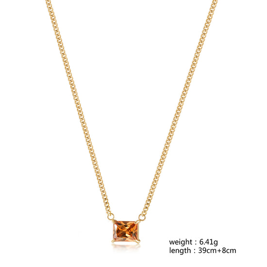 Jewel pendant necklace-NSSN813STGCZD
