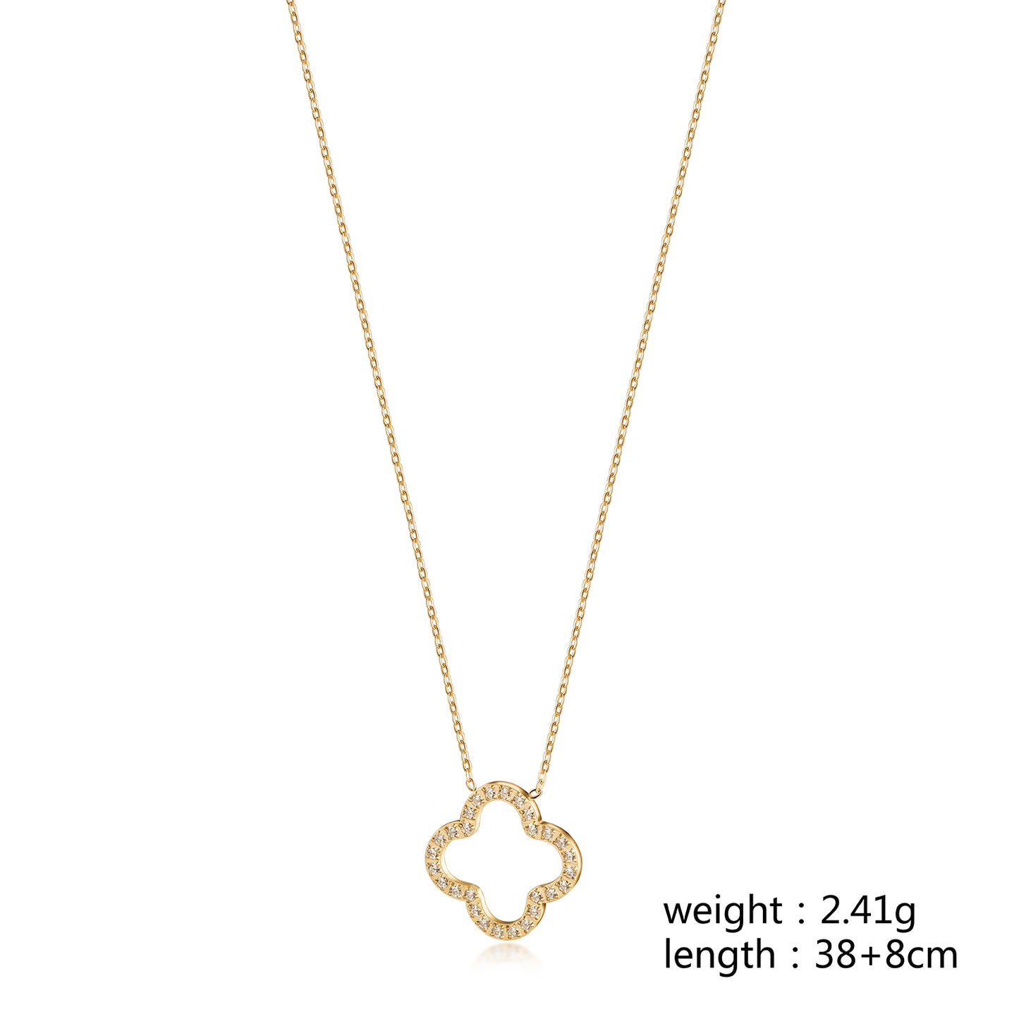 Zircon flower hollow necklace-NSSN815STGCZD