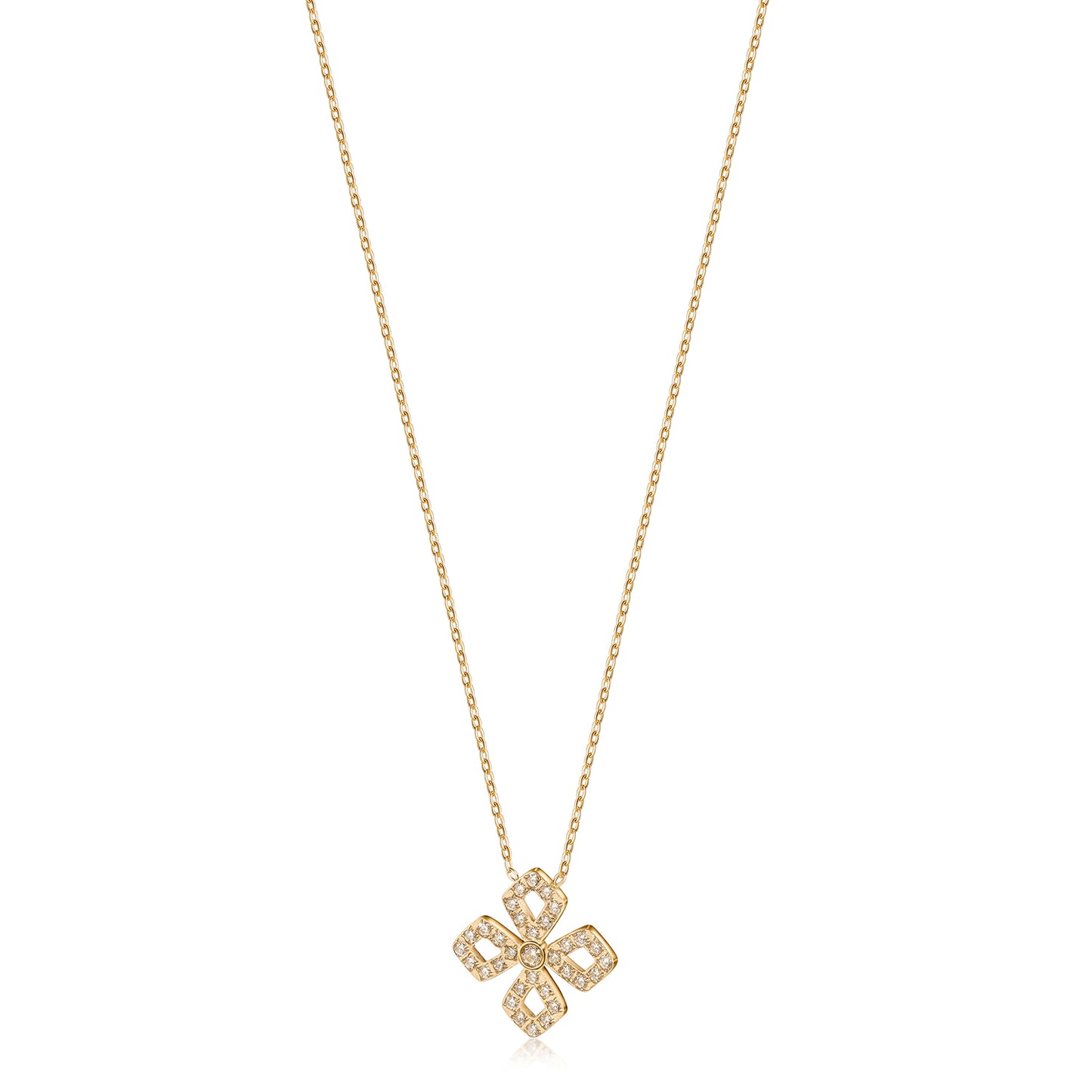 Hollow Cross Charm Necklace