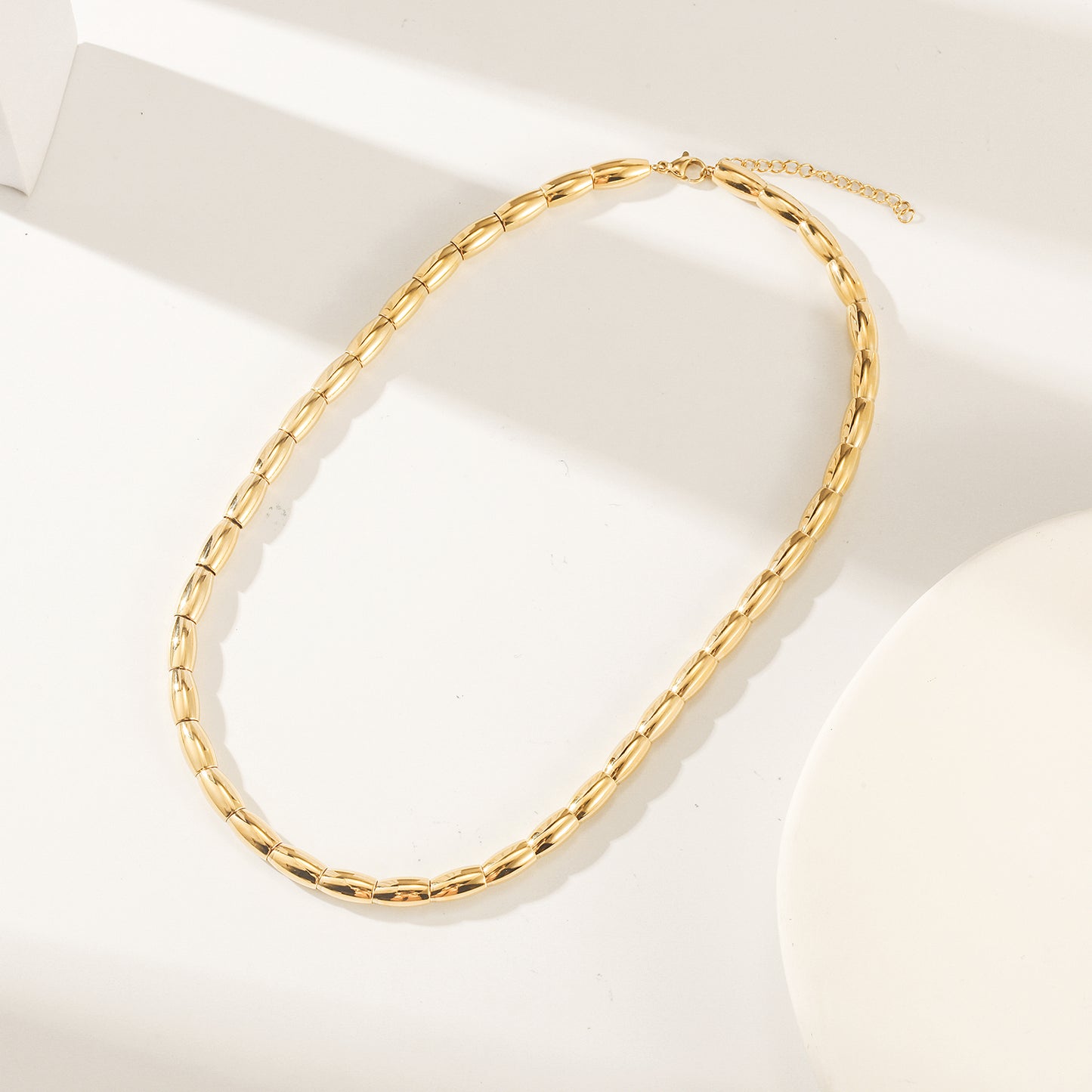 RUSTIC BEADED GOLD NECKLACE