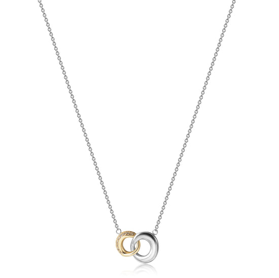 Two Tone Linked Circle Necklace