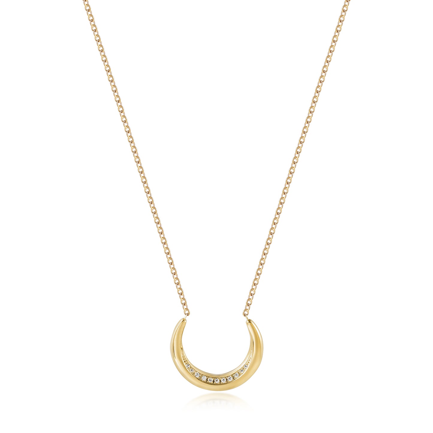 Moon zircon pendant necklace-NSSN826STGCZD