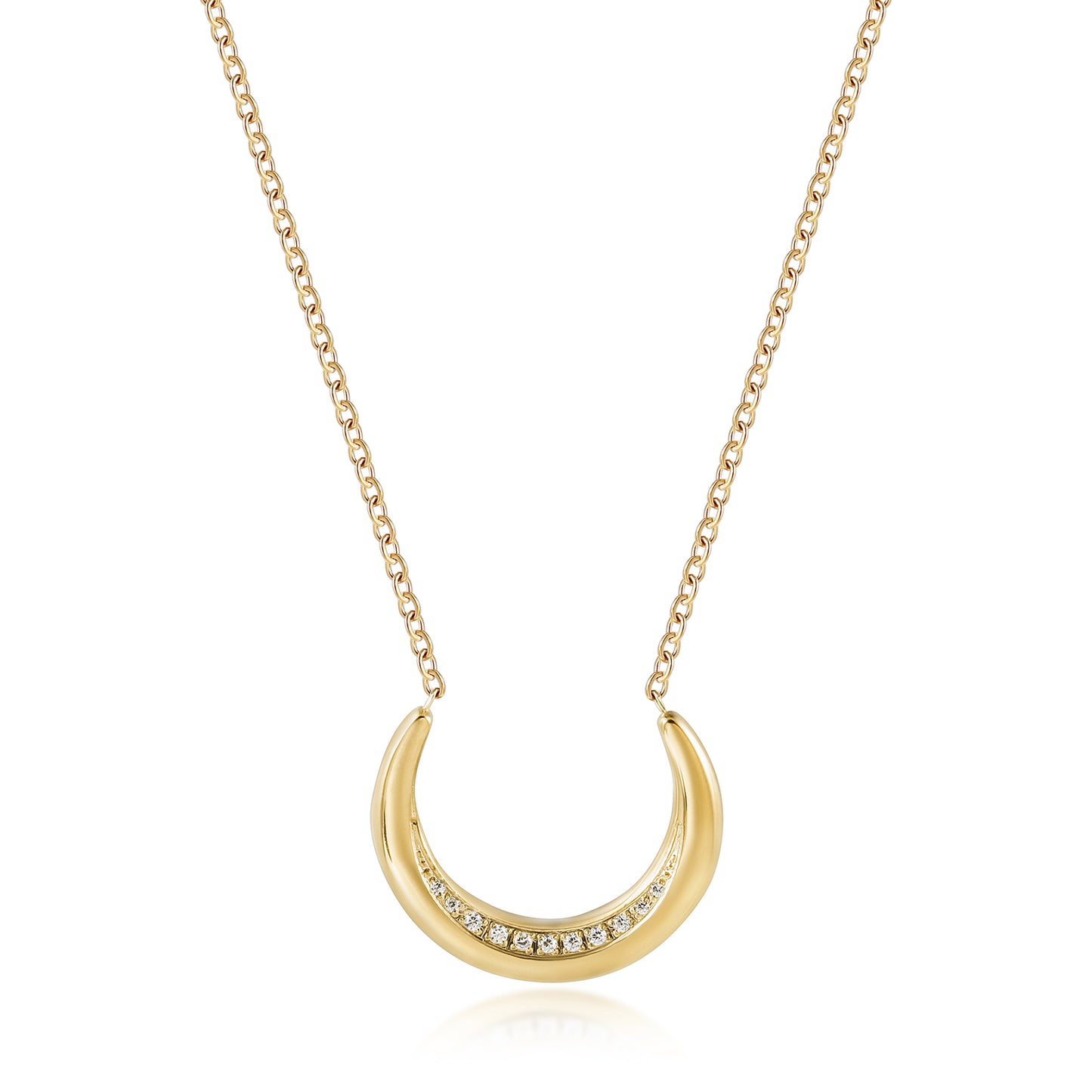 Moon zircon pendant necklace-NSSN826STGCZD