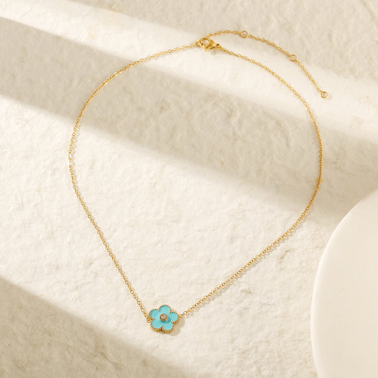 Blue floral necklace-NSSN861STGCBU