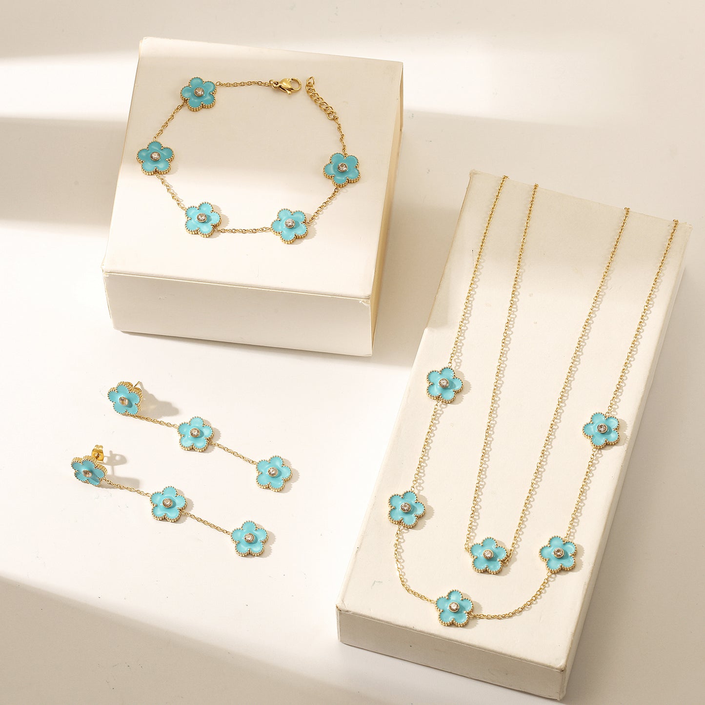 Blue floral necklace-NSSN861STGCBU