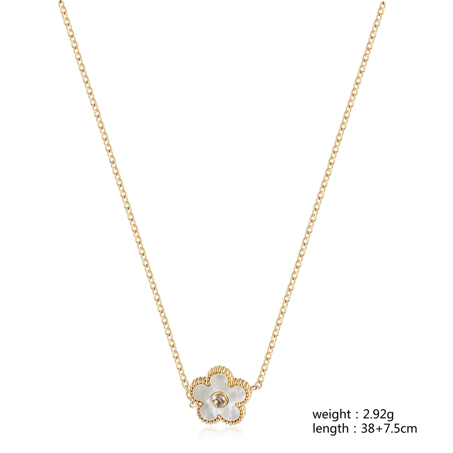 White floral necklace-NSSN861STGCWT