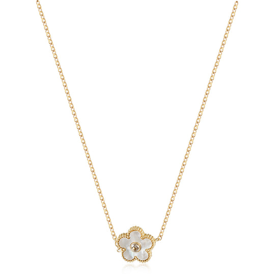 White floral necklace-NSSN861STGCWT