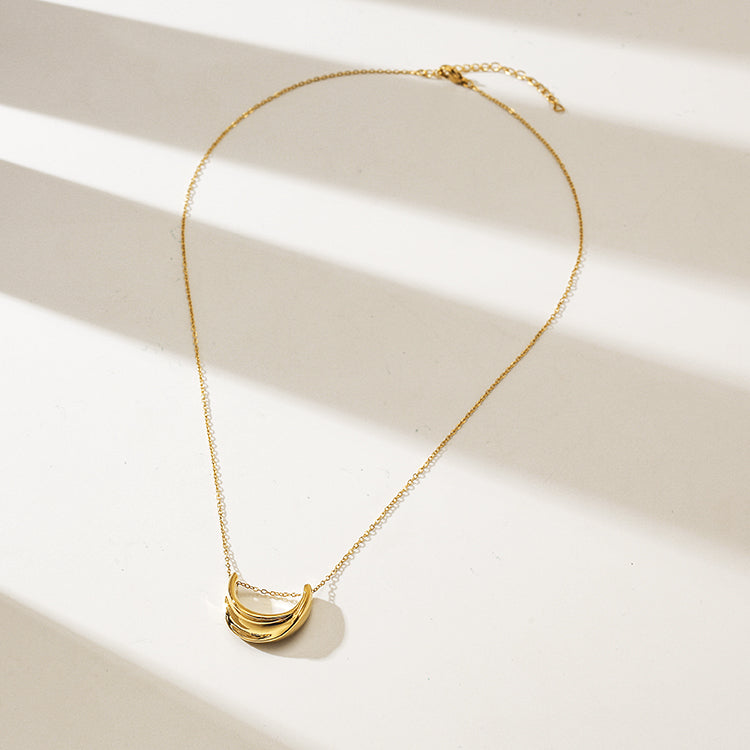 High polished pendant necklace-NSSN863STGC