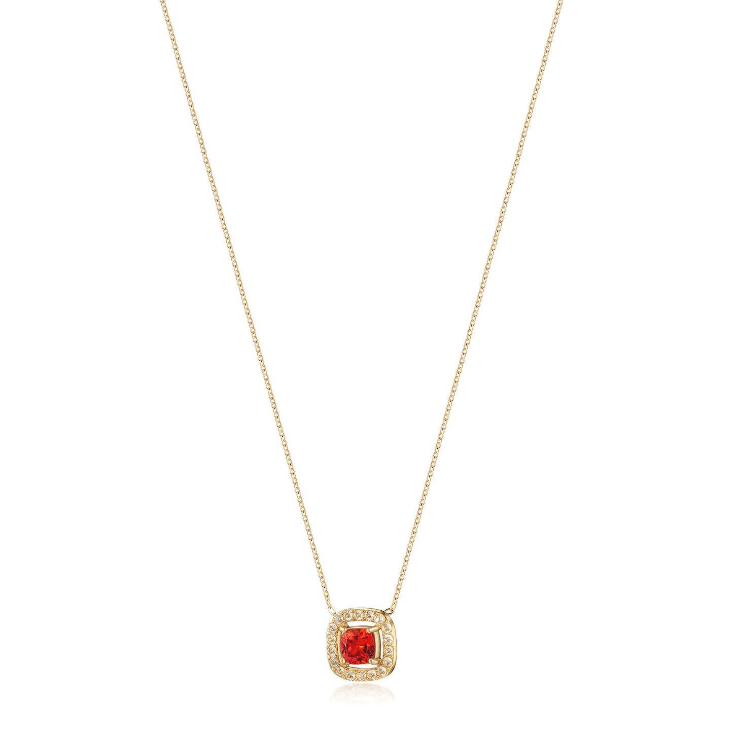 Ruby Pendant Necklace-NSSN866STGCRD