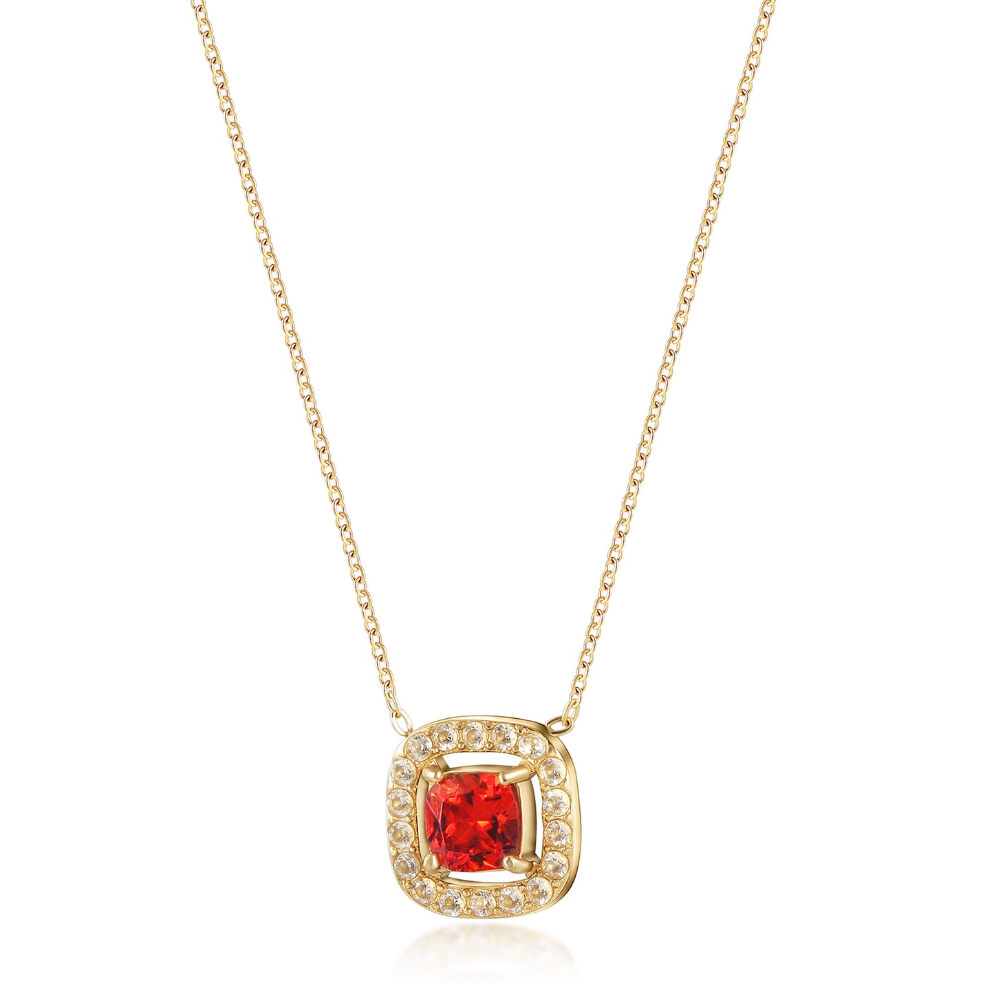 Ruby Pendant Necklace-NSSN866STGCRD
