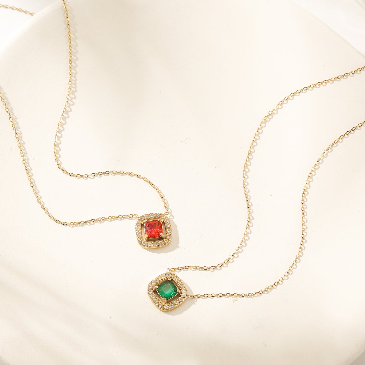 Ruby Pendant Necklace-NSSN866STGCRD