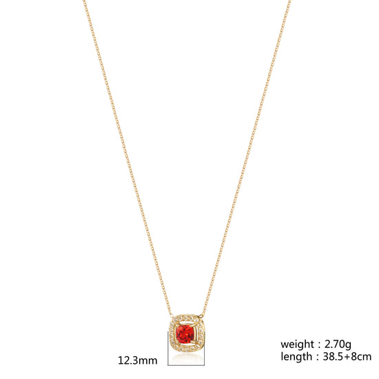 Ruby Pendant Necklace-NSSN866STGCRD