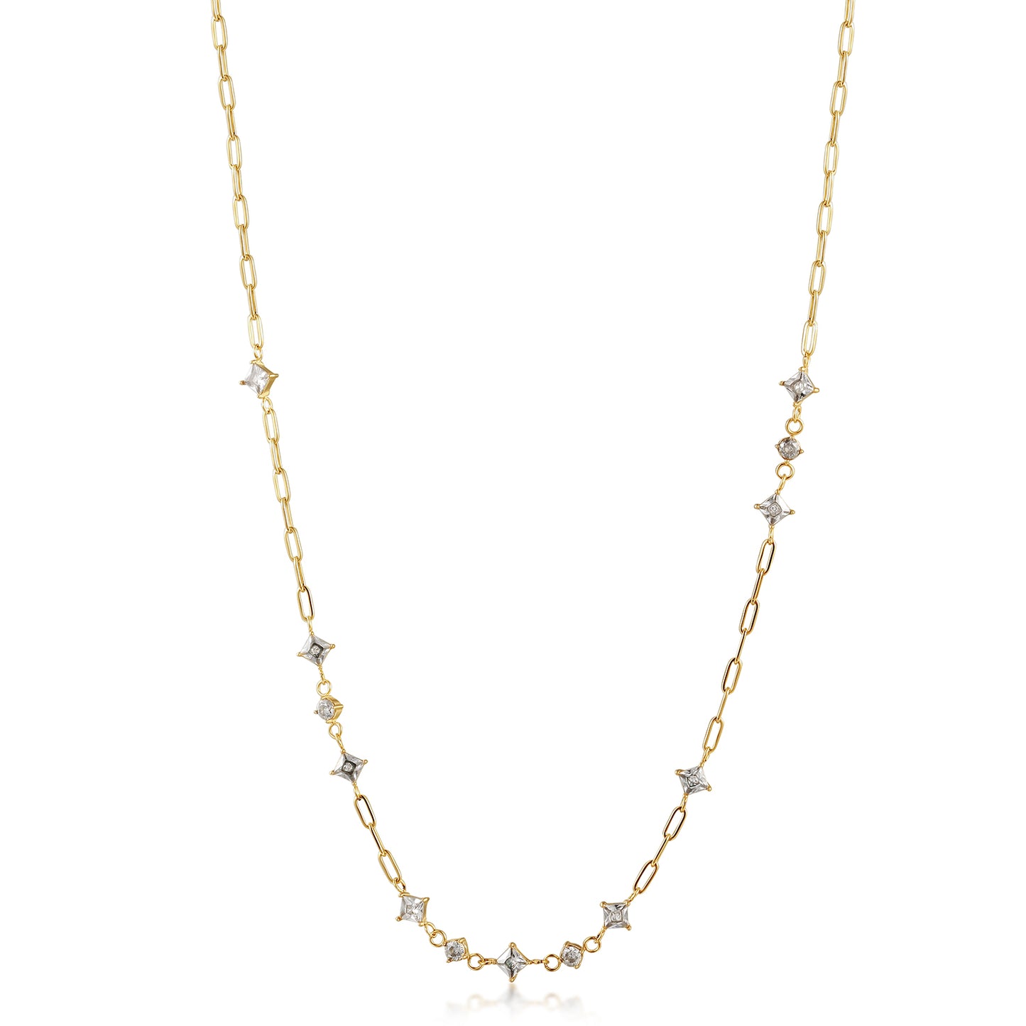 CZ Chain Necklace - NSSN867STGCZD