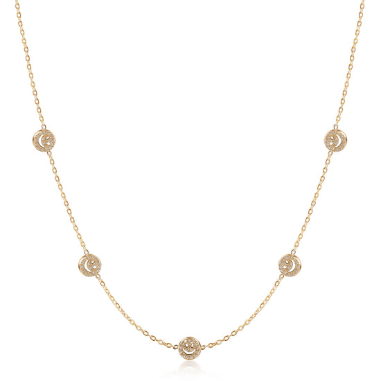Emoji CZ Lond Necklace - NSSN869STGCZD