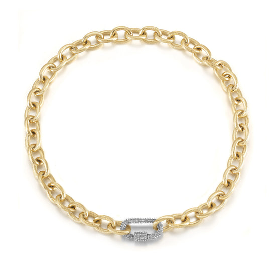 Carabiner CZ Necklace - NSSN870STGCZD-18